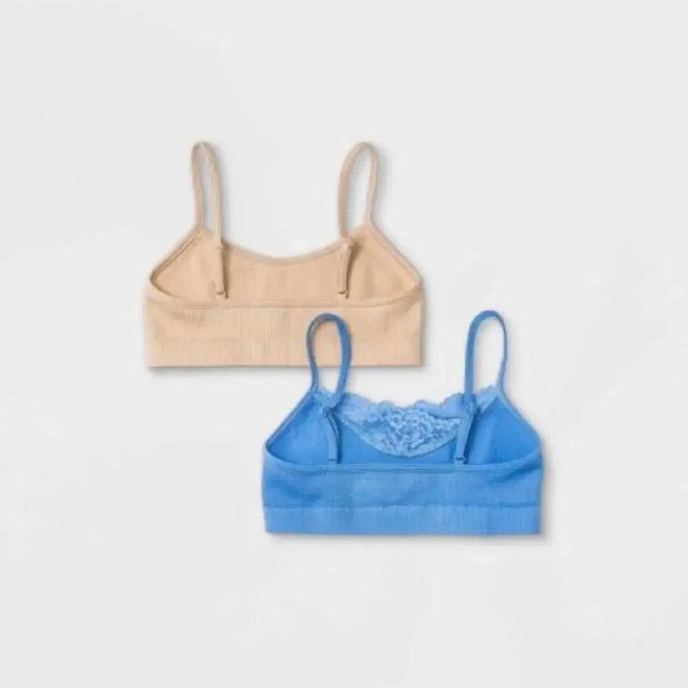 Cat & Jack Girls' 2pk Seamless Lace Bra SIZE L NWT YOU GET 4